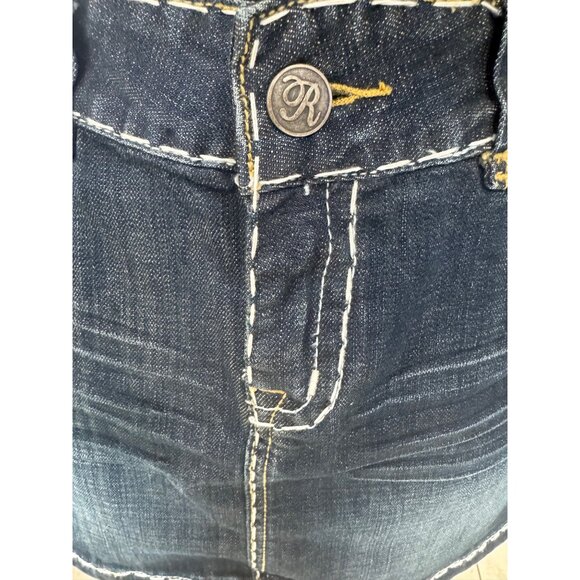 Rock & Roll Cowgirl Womens L Denim Mini Skirt Western Cowgirl Embroidered Pocket - Picture 13 of 13